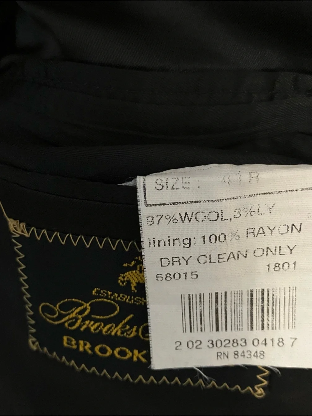 Brooks Brothers Brooksease Blazer Sport Coat Mens 41 R Black Wool Blend Classic
